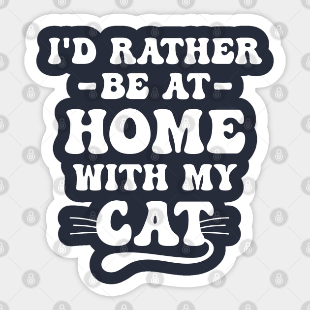 At Home With My Cat Sticker by jdrdesign